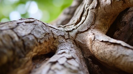 Poster - Closeup view of textured tree roots showcasing the intricate details of nature's craftsmanship : Generative AI