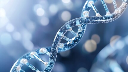Poster - Detailed closeup of a DNA double helix structure showcasing the beauty of genetics : Generative AI