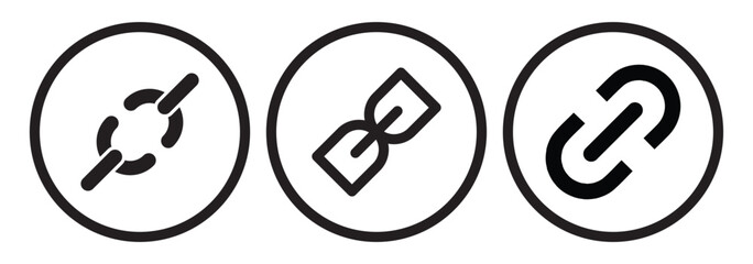 Poster - Link flat icon, Link icon. Hyperlink chain symbol. Chain Icon, link icon set isolated transparent background

