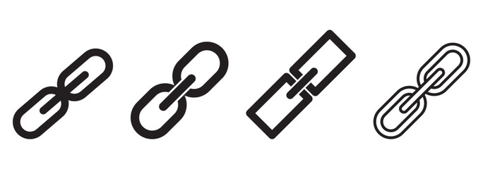 Poster - Link flat icon, Link icon. Hyperlink chain symbol. Chain Icon, link icon set isolated transparent background

