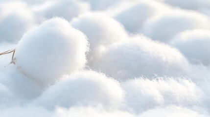 Poster - Closeup shot of soft white cotton material on a bright background : Generative AI