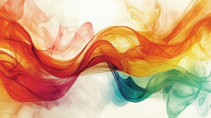 Poster - Bright, swirling waves of color in red, orange, yellow, green, and blue create an energetic and dynamic composition, evoking a sense of movement and fluidity
