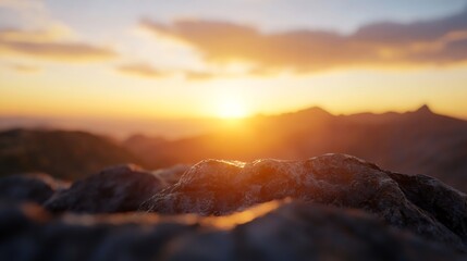 Aufkleber - glorious sunrise captured from a rocky vantage point showcasing nature's brilliance : generative ai