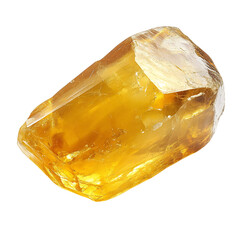Wall Mural - Citrine Gemstone with Warm Yellow Hue Isolated on Transparent Background