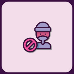 Fototapete - Denied User Profile Icon: Flat Design Graphic