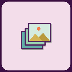 Poster - Layered Image Icon:  Digital Photo Stack Graphic