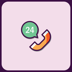 Poster - 24/7 Customer Support Phone Icon Illustration