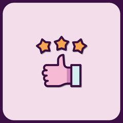 Poster - Thumbs Up with Three Stars: Positive Feedback Icon