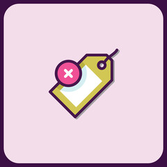 Poster - Modern Tag Icon: Delete or Remove Item Graphic