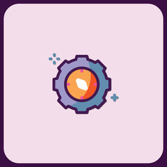 Poster - Cogwheel Compass Icon: Precision and Direction