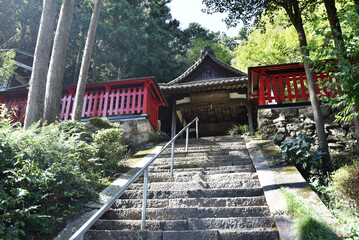 Wall Mural - 関蝉丸神社上社　石段と拝殿　滋賀県大津市