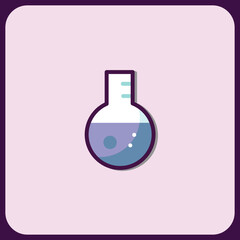 Poster - Stylized Erlenmeyer Flask Icon for Science Labs