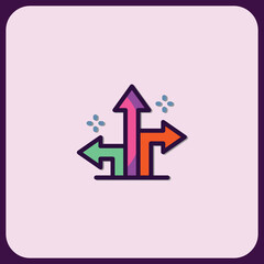 Poster - Multidirectional Arrow Icon: Choices, Navigation, and Decisions