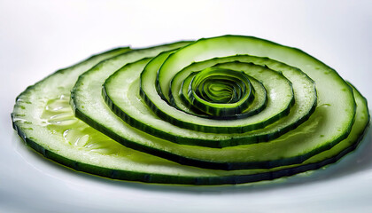 Poster - Swirling Elegance of Cucumber Peels Crafted Into an Abstract Spiral Design