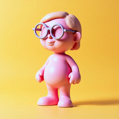Poster - playful cartoon character 3d render