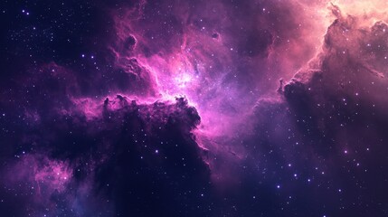 Wall Mural - ethereal cosmic nebula with dreamy purple and pink gradients creating abstract space art
