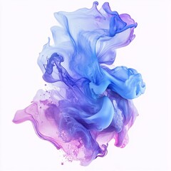 Aufkleber - Abstract Fluid Art: Swirling Blue and Purple Ink in Dynamic Motion