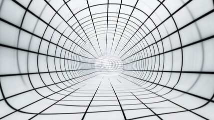 Aufkleber - Abstract Geometric Tunnel: A 3D Rendering of a Modern Design