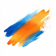 Poster - Abstract Watercolor Brushstrokes in Blue and Orange