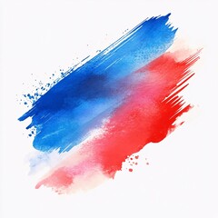 Aufkleber - Abstract watercolor painting with dynamic blue and red brush strokes