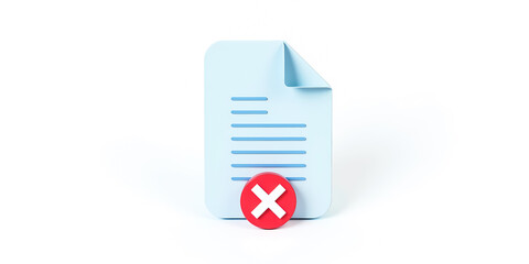 Aufkleber - 3d render of a rejected document