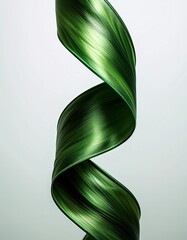 Poster - Elegant Green Cucumber Ribbon Spiraling Gracefully in a Soft Light Setting