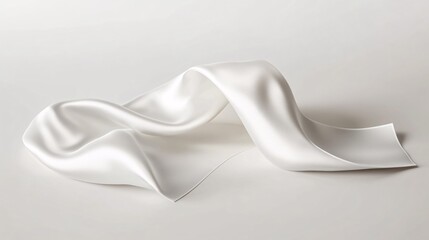 Poster - Elegant Drape of White Silk Fabric on a Smooth Surface