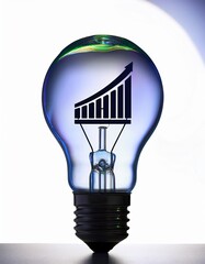Poster - Bright Ideas Illuminated Within a Lightbulb Showcasing Growth Through a Graph