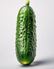 Poster - Minimalist Line Art Depiction of a Whole Cucumber Showcasing Vibrant Green Hue and Unique Texture