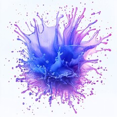 Poster - Vibrant Purple and Blue Paint Splash Explosion Abstract Background