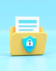 Poster - secured digital folder with document and lock