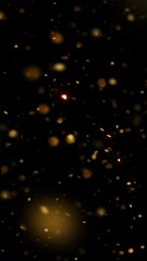 Wall Mural - vertical golden disk sparkle on black 4k loop features golden disk and circle shapes raining down at