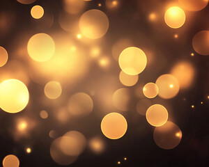 Aufkleber - Close-up of golden bokeh lights on a dark background, creating a soft, dreamy atmosphere that symbolizes celebration, elegance, and warmth, ideal for various festive themes.