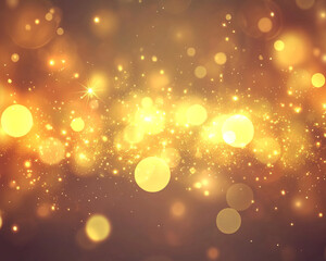 Aufkleber - Close-up of golden bokeh and sparkles on a dark background, creating a dreamy, magical atmosphere ideal for festive, romantic, and celebratory themes like holidays and events.