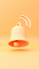 Aufkleber - 3d rendered pastel bell with notification