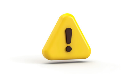 Aufkleber - 3d rendered yellow triangle warning sign with brown exclamation mark
