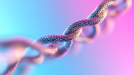 DNA helix, neon background, science concept
