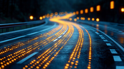 Poster - A futuristic technology background featuring glowing lines, symbolizing innovation, progress, and digital transformation, with sleek design elements evoking a sense of high-tech advancement