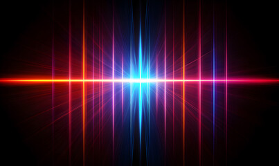 Poster - Abstract Colorful Neon Lights Background with Bright Glowing Lines and Rays