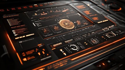 Poster - Abstract digital collaboration dashboard with glowing teamwork icons and project planning screens