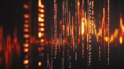 Poster - Abstract economic data visualization with floating numbers, stock market tickers, and global trade analytics