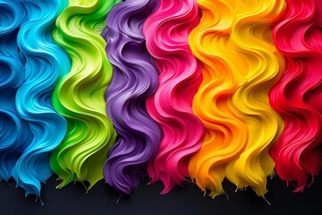 Poster - Vibrant colors blend seamlessly on a canvas creating a lively abstract design with bold strokes and flowing textures that invite admiration and provoke thought showcasing artistic creativity.