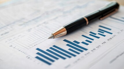 Poster - Corporate financial analysis board with return on investment ROI calculations, performance graphs, and market trends