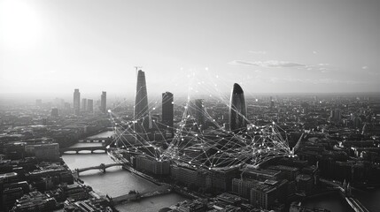 Poster - Data-driven digital transformation concept with AI-enhanced analytics and futuristic business intelligence tracking
