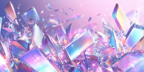 Shattered Prism Iridescent Crystal Explosion, Abstract Art , Crystal, Iridescent