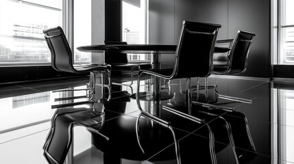 Poster - Executive table with a strategic negotiation agenda, financial models, and legal compliance papers