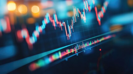 Poster - Financial market trading workspace with stock graphs, economic indicators, and currency exchange rates