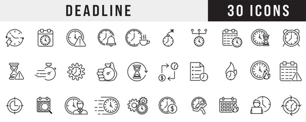 Fototapete - Deadline Icon Set