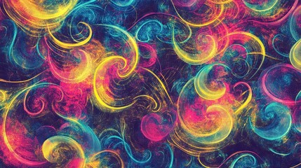 Poster - Abstract bright neon swirl pattern, representing the fusion of creativity and digital technology. --ar 16:9 --style raw --v 6.1 Job ID: e0d7d7f6-0021-42ba-a7e0-efb5989a6dc9