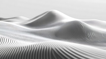 Poster - Abstract White Linear Wave Landscape Design